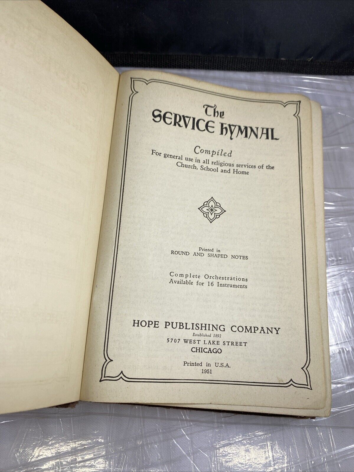 The Service Hymnal Hardcover Hope Publishing 1952 Chicago Music Church Songbook