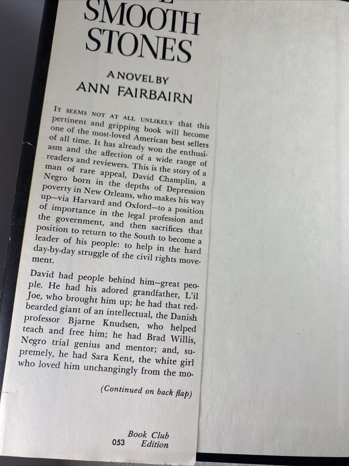 Five Smooth Stones by Ann Fairbairn HBDJ BCE Vintage 60s Historical Fiction