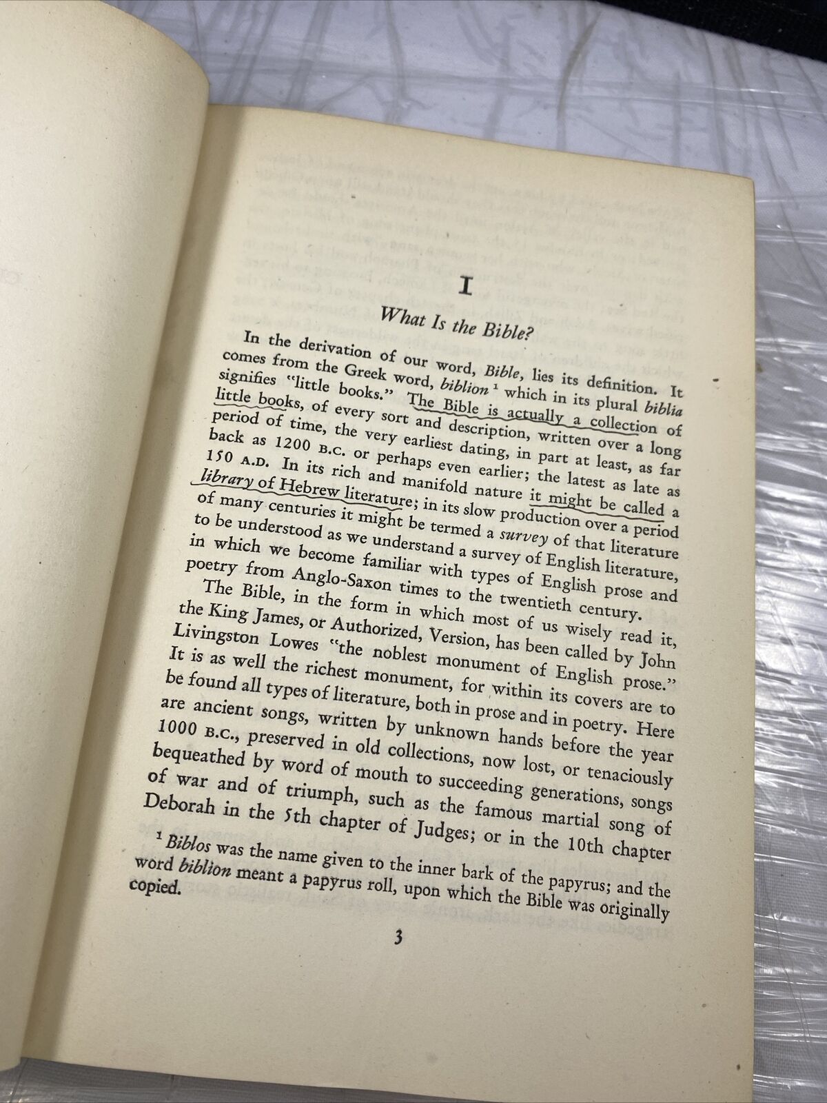 The Bible and the Common Reader Mary Chase Antique Book HC First Printing 1944