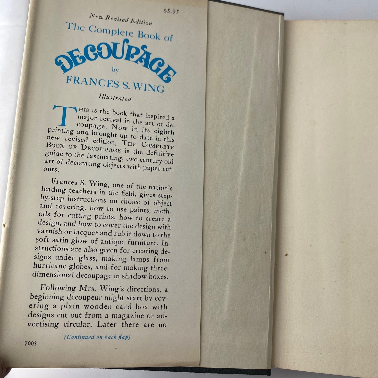 The Complete Book of Decoupage Frances S. Wing 1970 Revised Edition