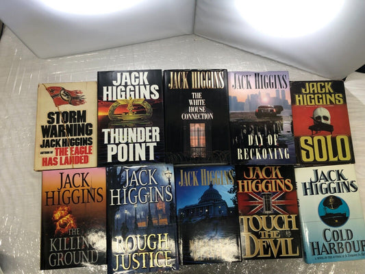 Military Political Thrillers Jack Higgins Books Hardcover Dust Jackets Lot Of 10