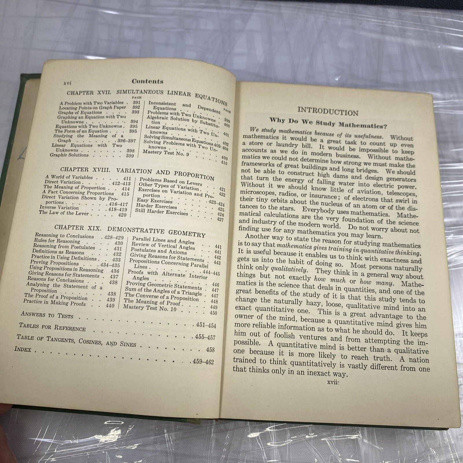 1938 Modern School Mathematics Three 1930s Vintage Rare Kansas School Textbook