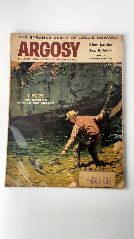 Argosy April 1957 Clem Labine Sax Rohmer Illustrated Fiction-Fact Magazine