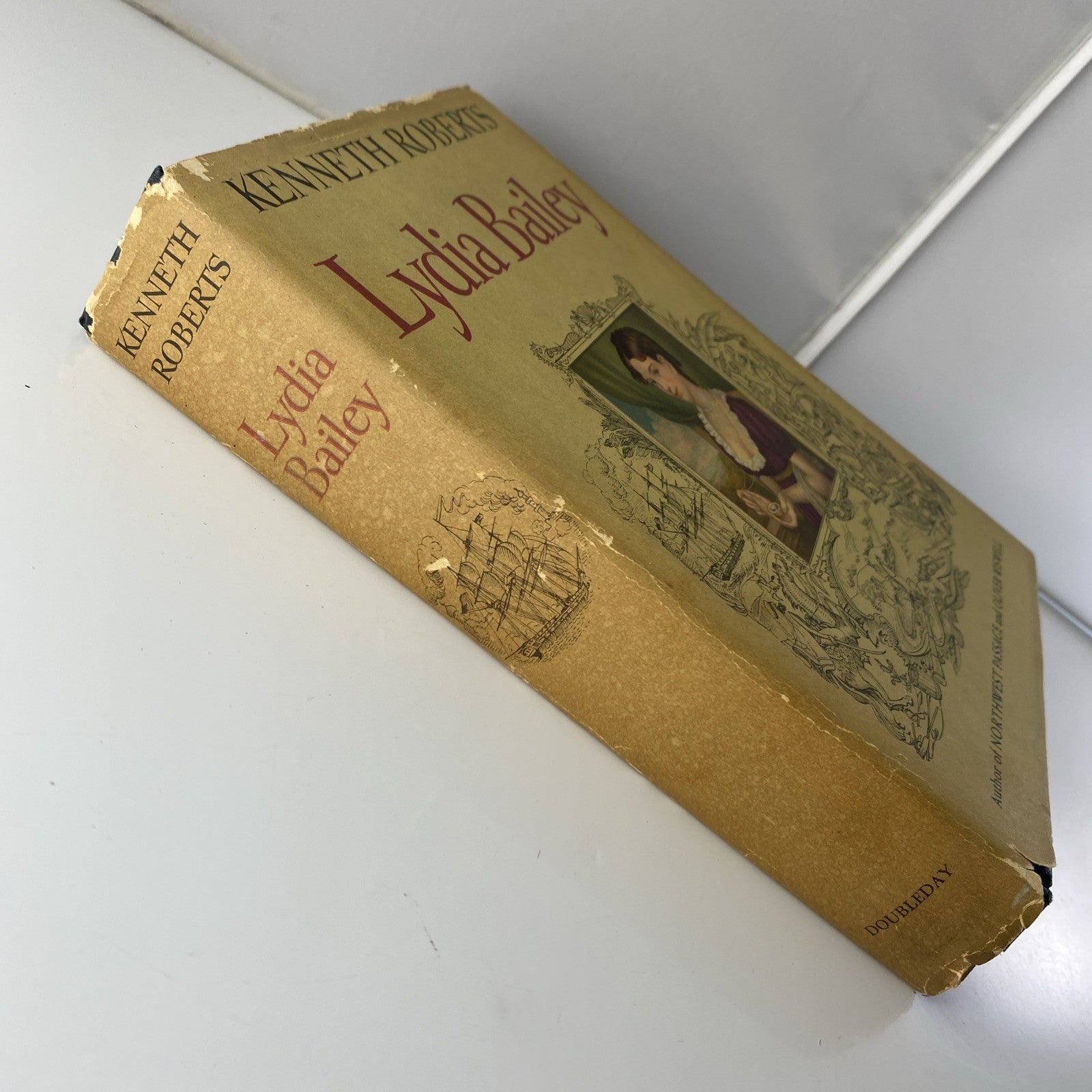 1800s Historical Lydia Bailey by Kenneth Roberts 1947 Vintage Hardcover HCDJ BCE