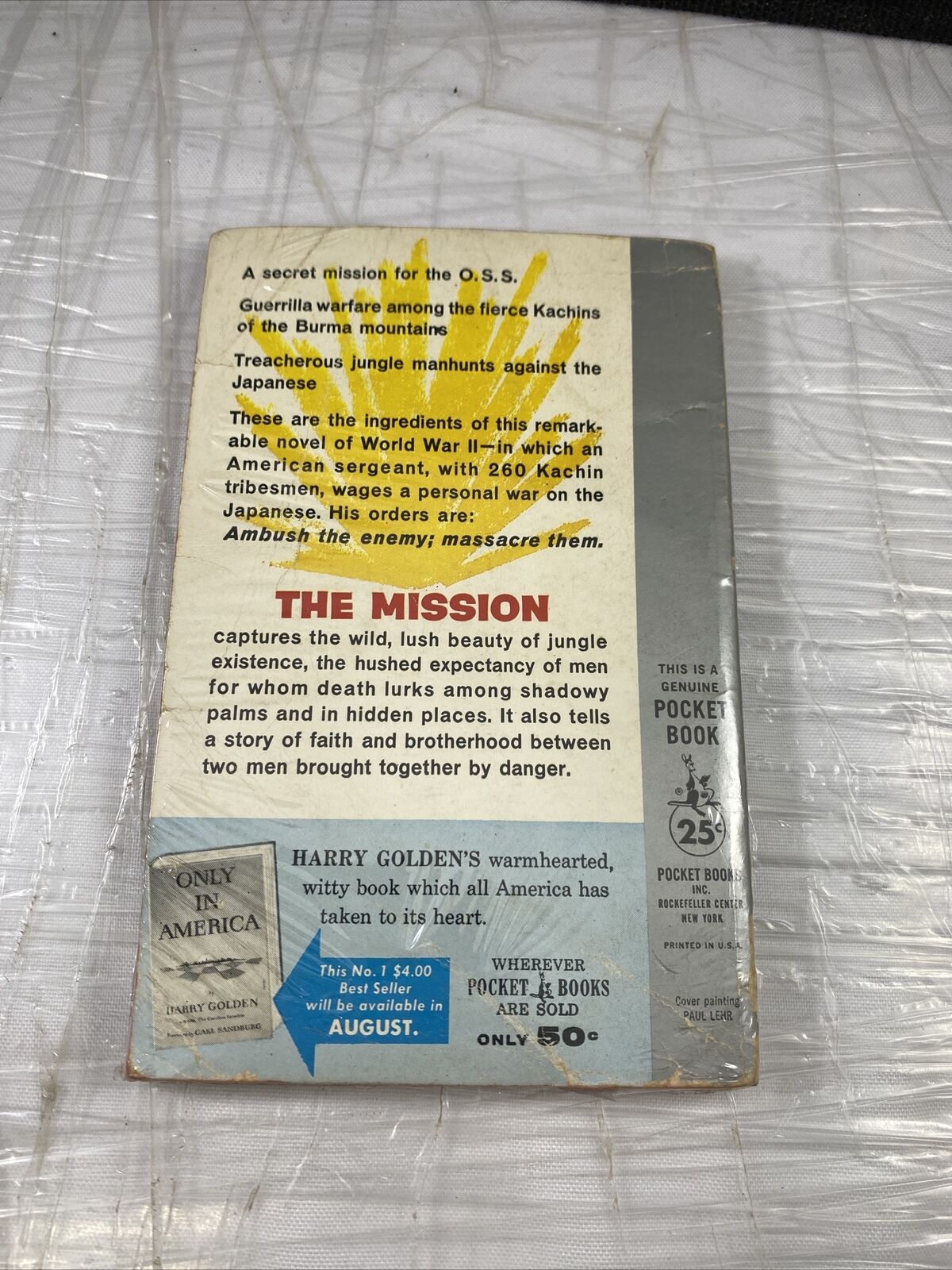 VINTAGE - THE MISSION BY DEAN BRELIS  - PAPERBACK - 1959 Rare Military War Book