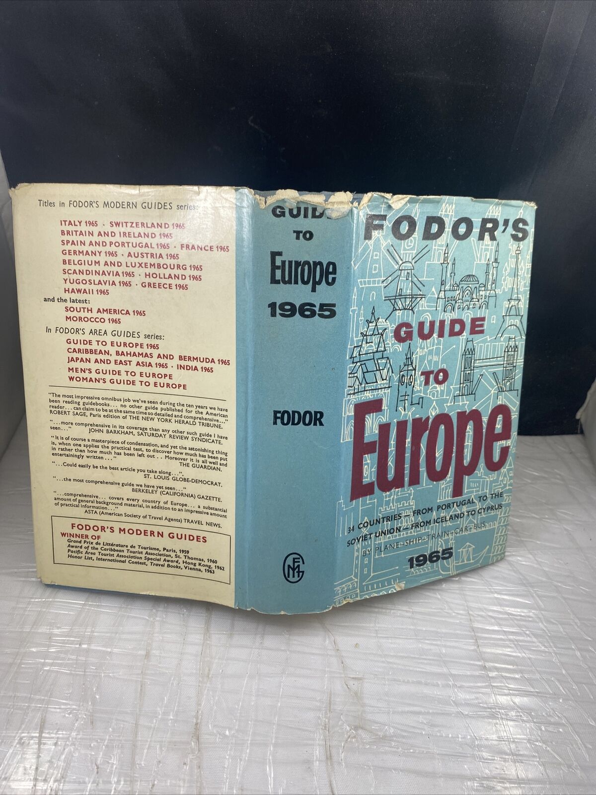 Vintage Fodor’s Guide To Europe Vintage 60s Travel Book W Map! Map 34 Countries