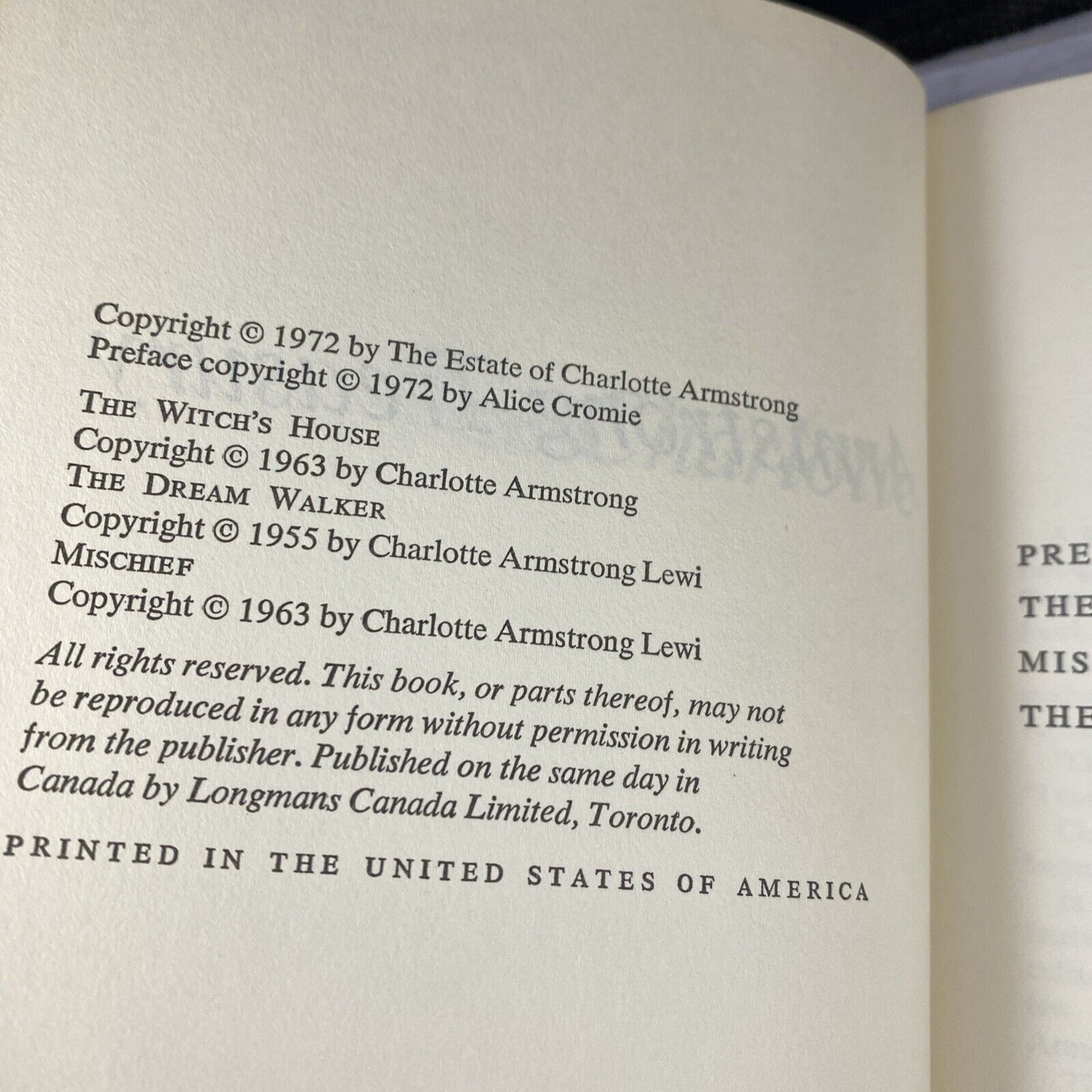 The Charlotte Armstrong Treasury Vintage Mystery Literature 3 In 1 Book Club Ed.