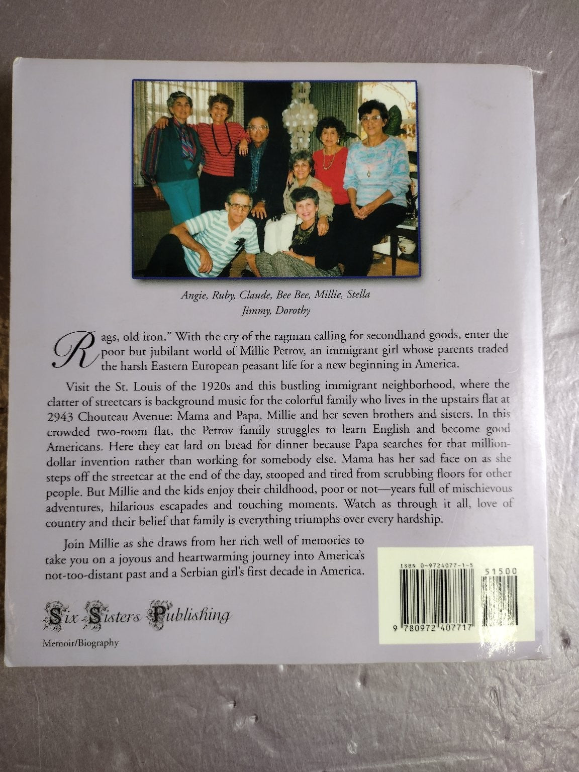 2943 An Immigrant Girl's Childhood in St. Louis Shyne 2003 Memoir Six Sisters