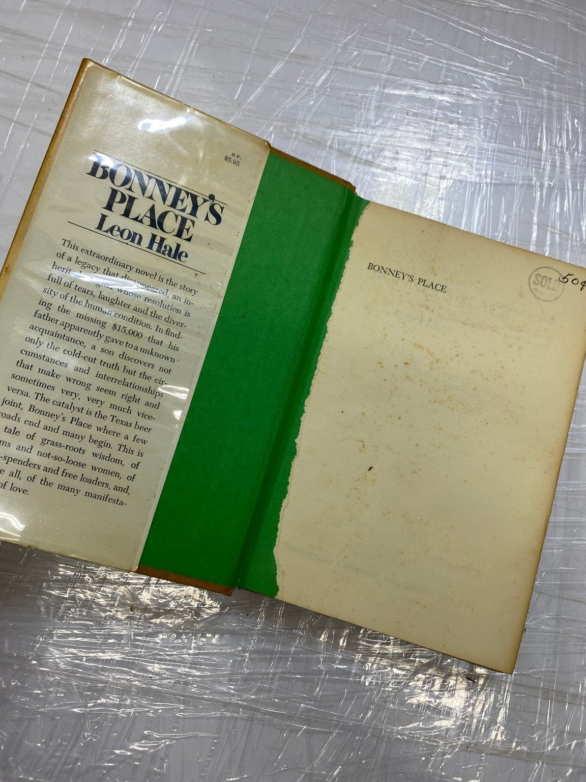 Bonney's Place Leon Hale 1972 First Edition Texas Novel Hardcover