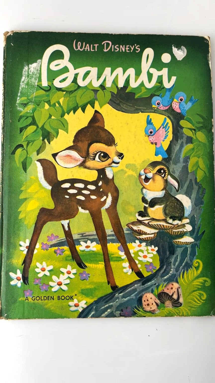 Walt Disney's Bambi Golden Book 1982 30th Printing Illustrated