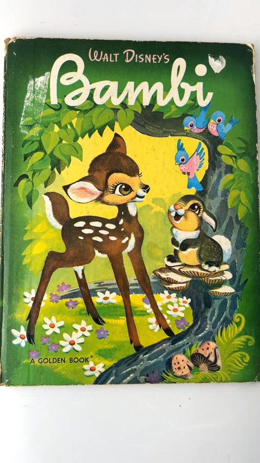 Walt Disney's Bambi Golden Book 1982 30th Printing Illustrated