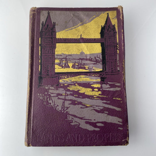 Lands And Peoples Vol 1 British Isle And West Europe Grolier Vintage 1963 Rough