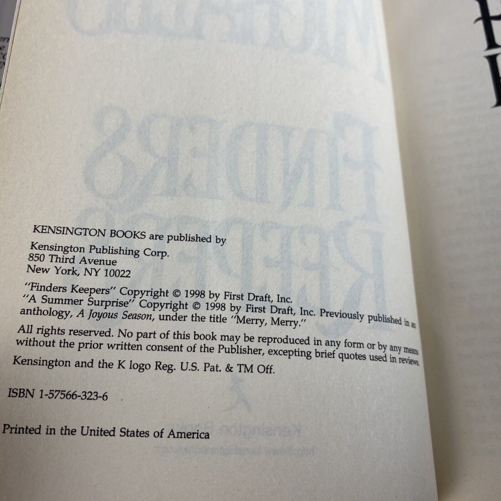 Finders Keepers - Hardcover By Michaels, Fern - VERY GOOD Vintage Book Club Ed