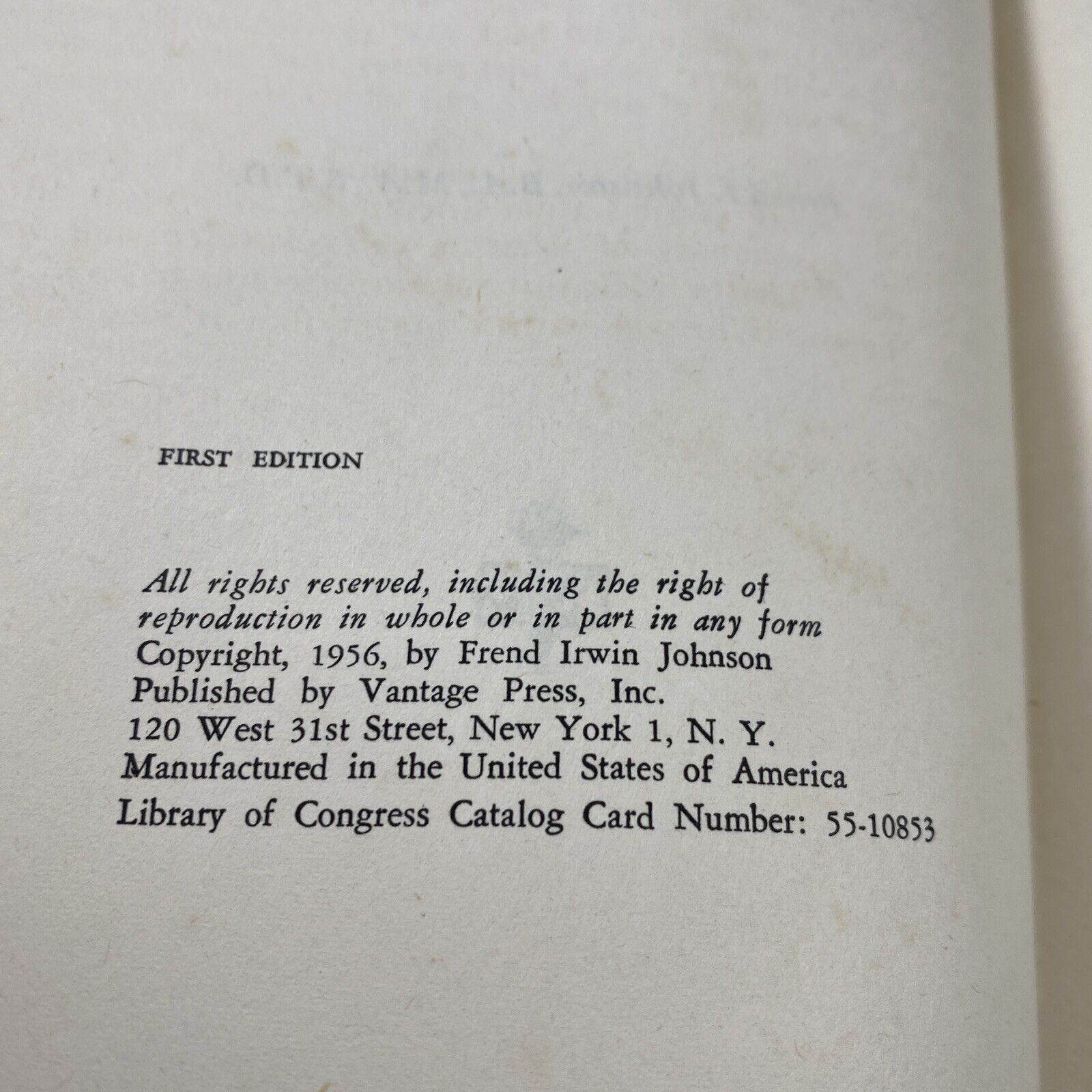 SIGNED What Does The Bible Say? Dr. F. I. Johnson 1st Ed Vantage HCDJ Religious