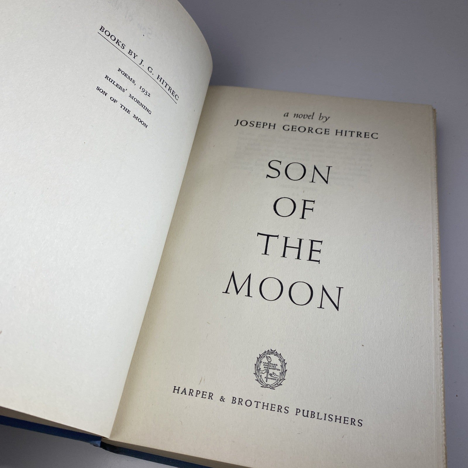 India Novel Son of the Moon by Joseph George Hitrec HCDJ 1948 1st edition Print