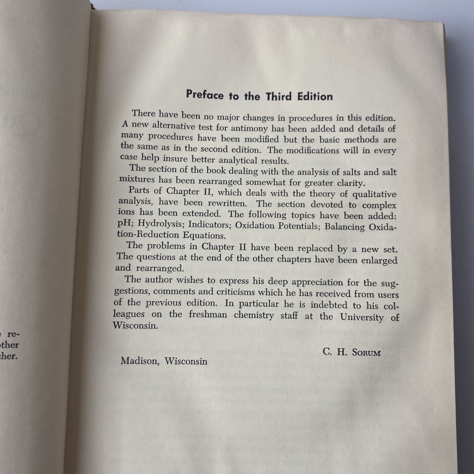 Introduction to Semimicro Qualitative Analysis by C.H. Sorum 1963 Third Edition 