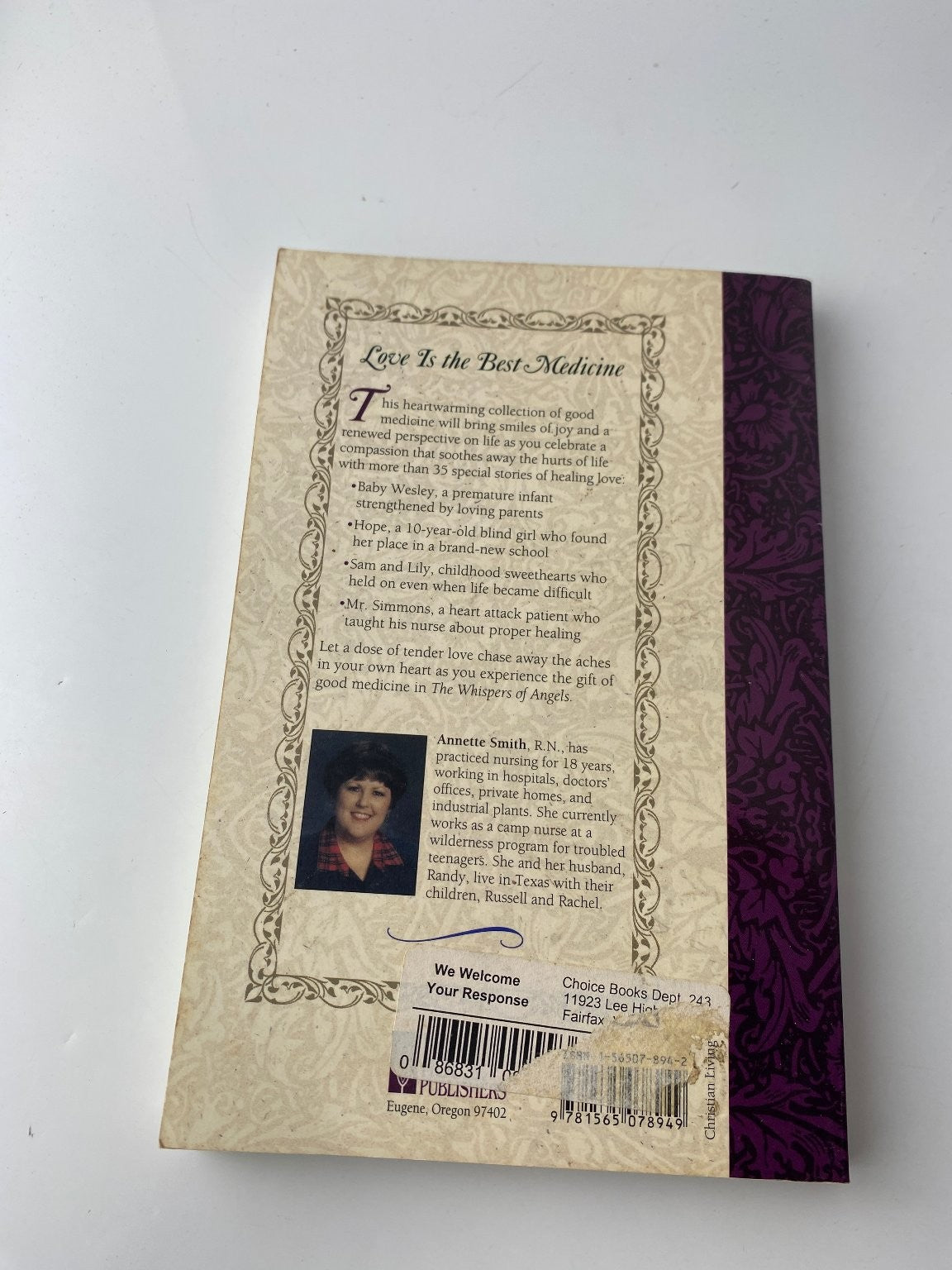 The Whispers of Angels Annette Smith 1998 Inspirational Harvest House