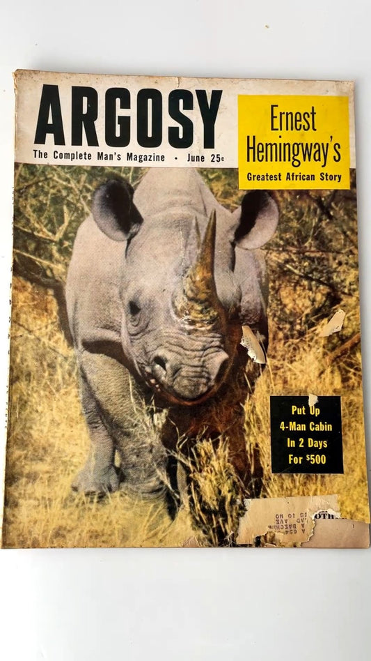 Argosy June 1954 Ernest Hemingway African Story Illustrated Magazine