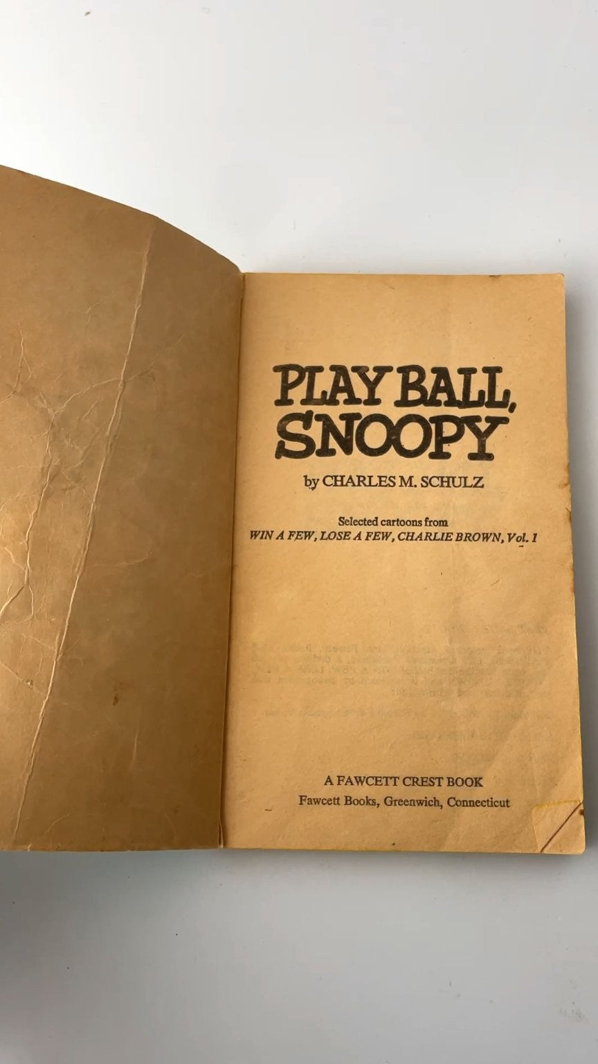 Play Ball Snoopy Charles M. Schulz 1st Edition 1973 Illustrated
