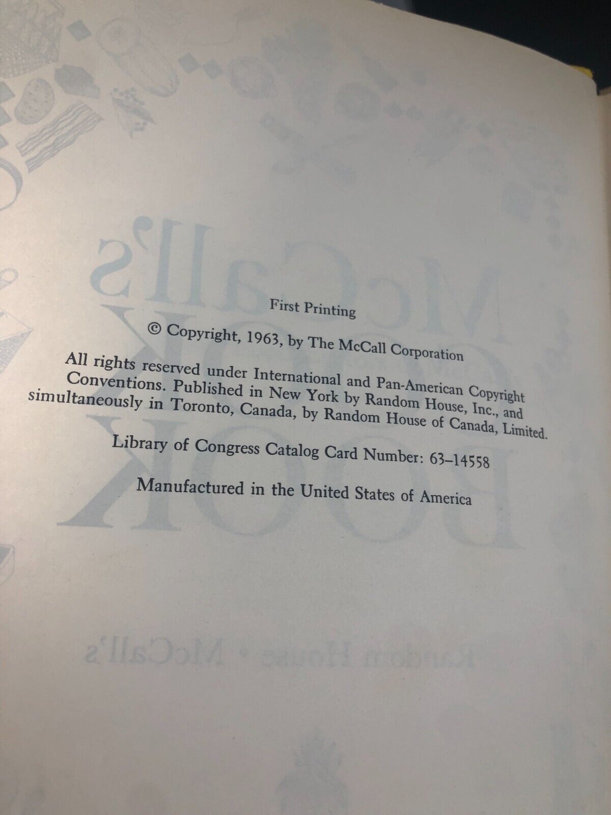 McCall's Cookbook: The Absolutely Complete Step - By - First Edition!