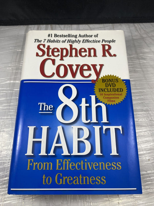 The 8th Habit by Stephen R. Covey Hardcover w/ DVD Vintage Self Help Book