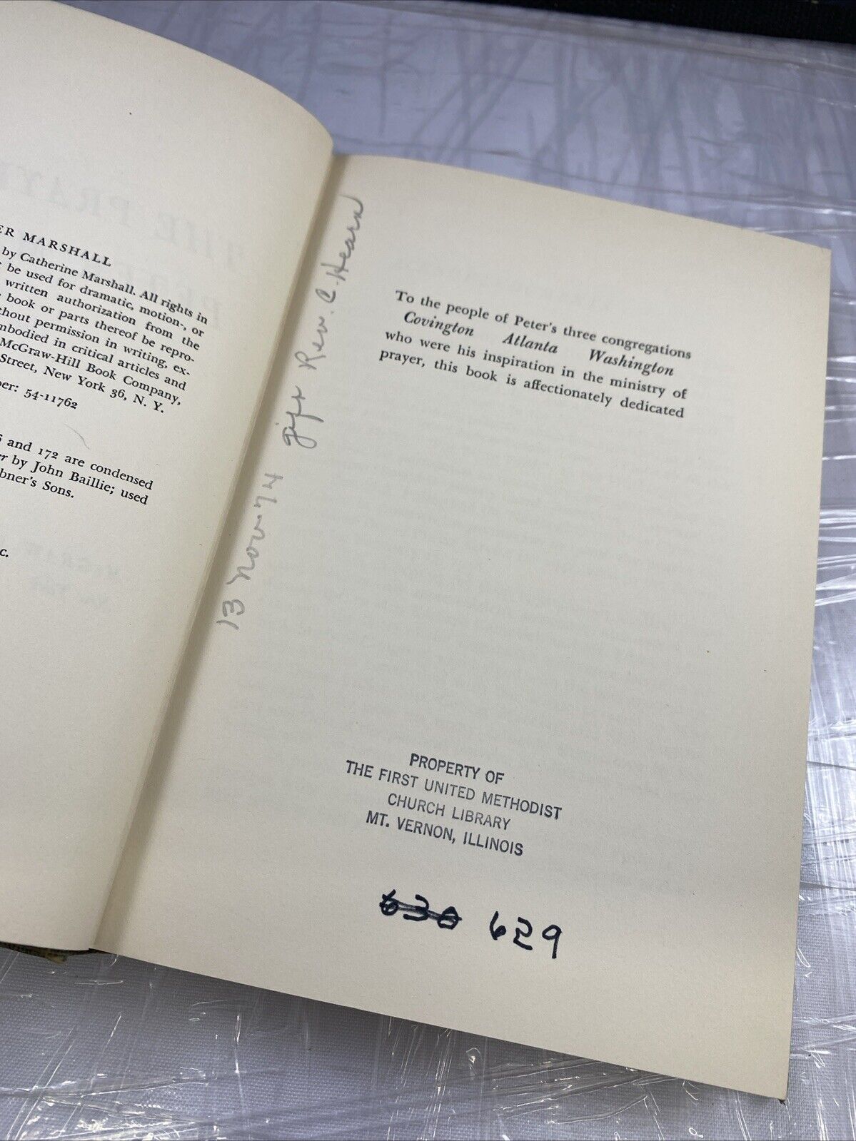 The Prayers of Peter Marshall - Catherine Marshall HC 1954 Vintage 50s Worn Book