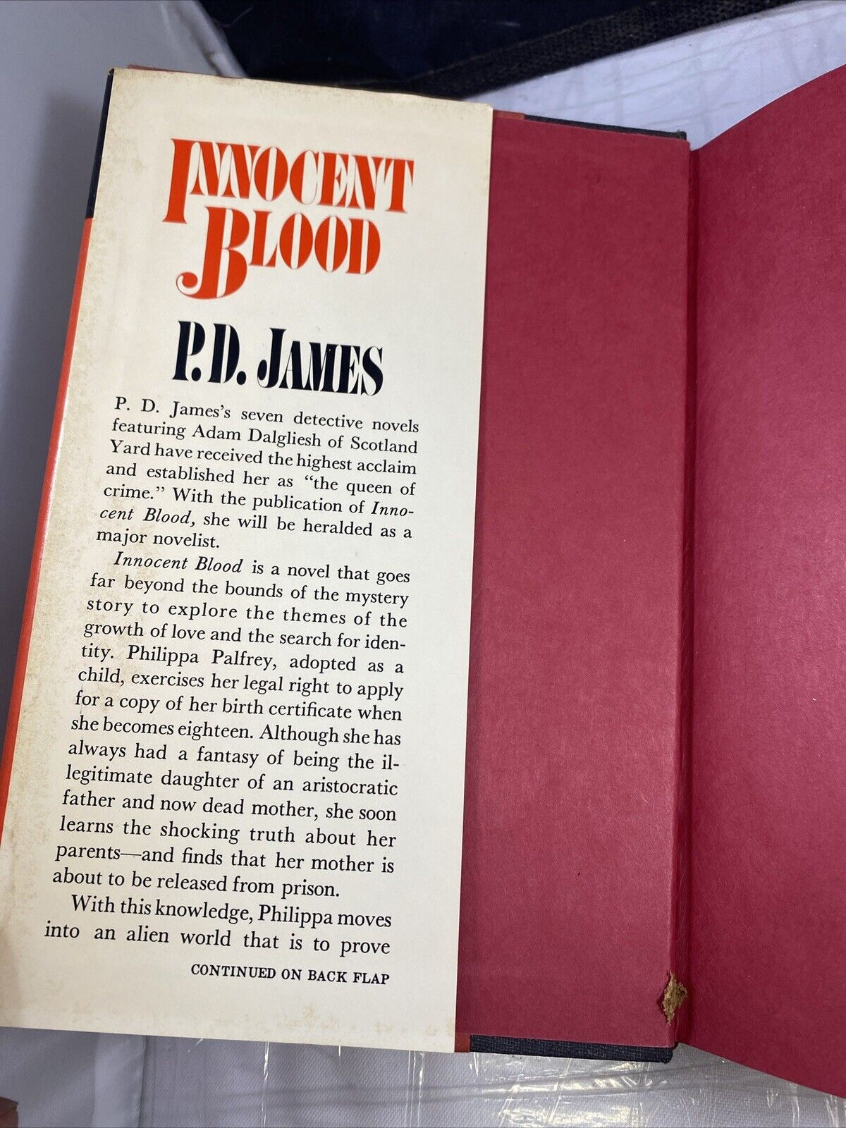 VINTAGE PD JAMES HARDCOVER Innocent Blood (1980, later printing) GOOD UNMARKED