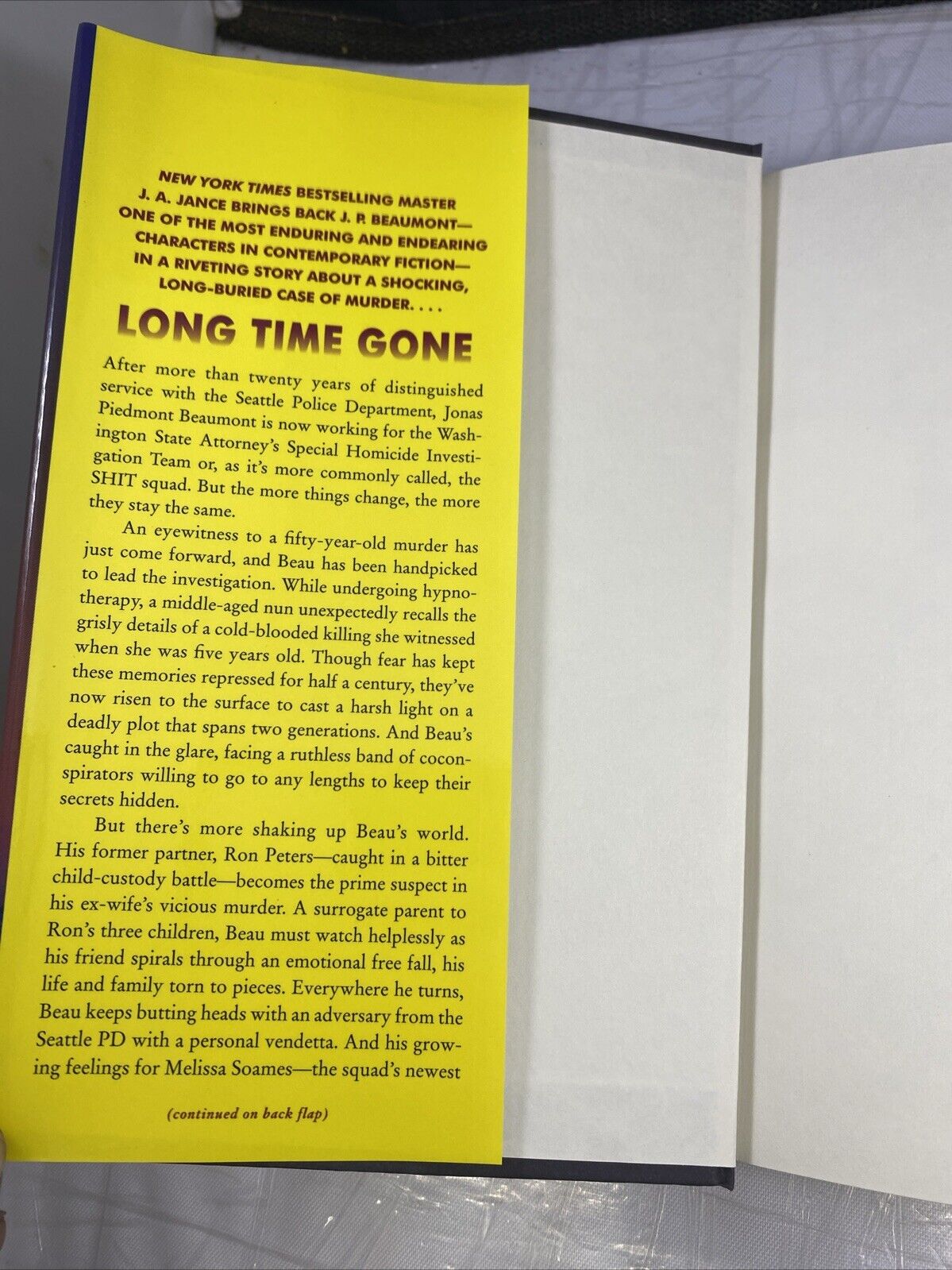 Long Time Gone: A Novel of Suspense Hardcover By Jance, J. A. VERY GOOD Unmarked