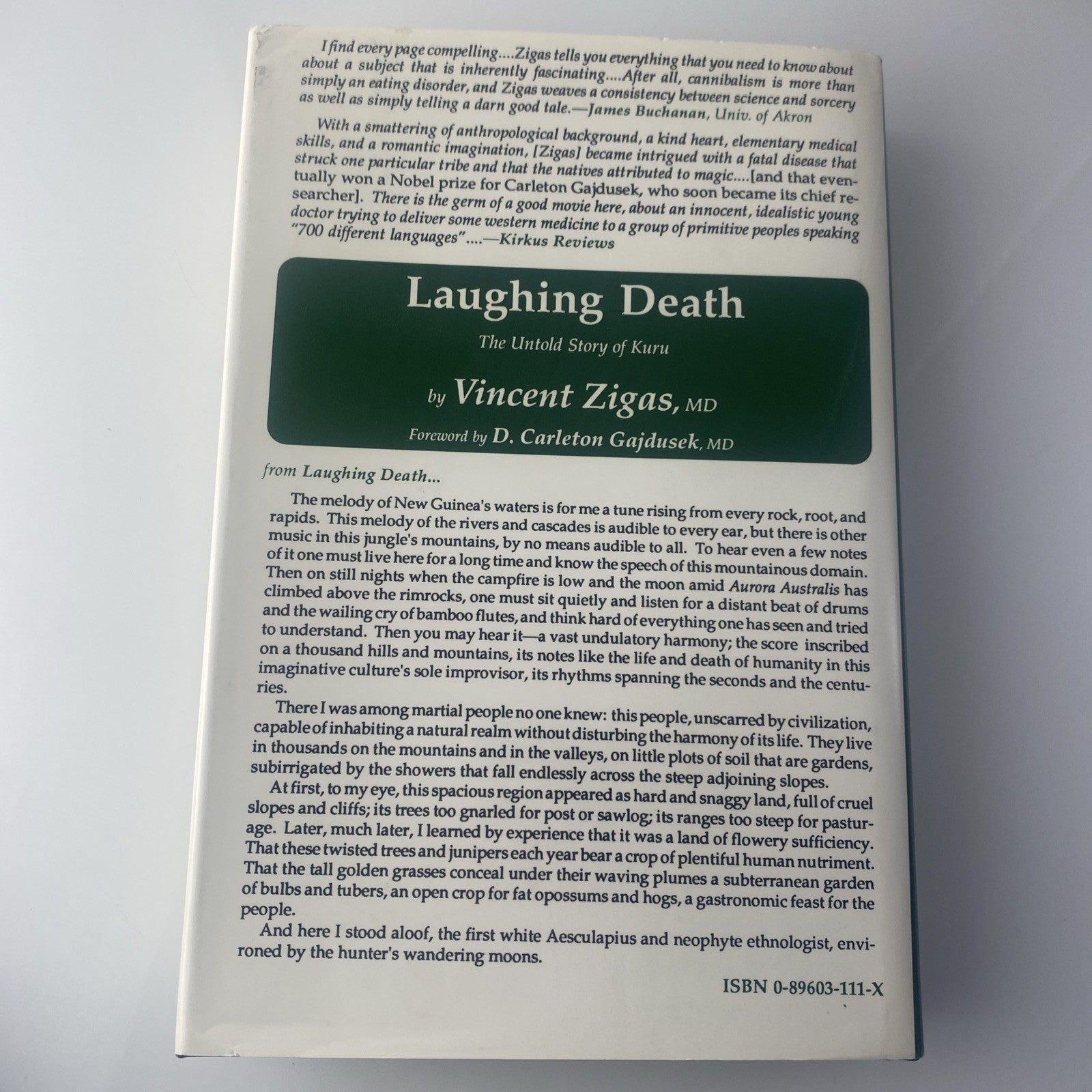 True Story Laughing Death : The Untold Story of Kuru Hardcover Vincent Zigas