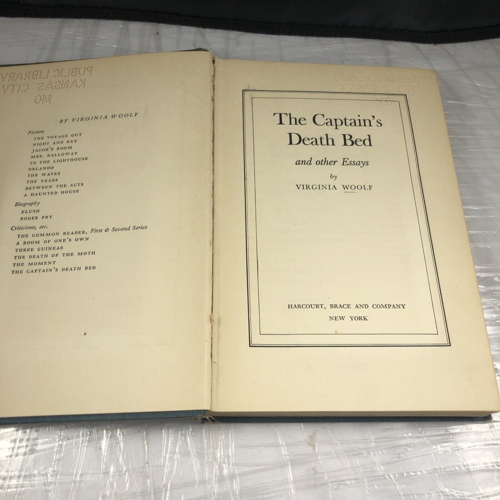 1950 The Captain's Death Bed by VIRGINIA WOOLF, 1st Edition (American) HC No DJ