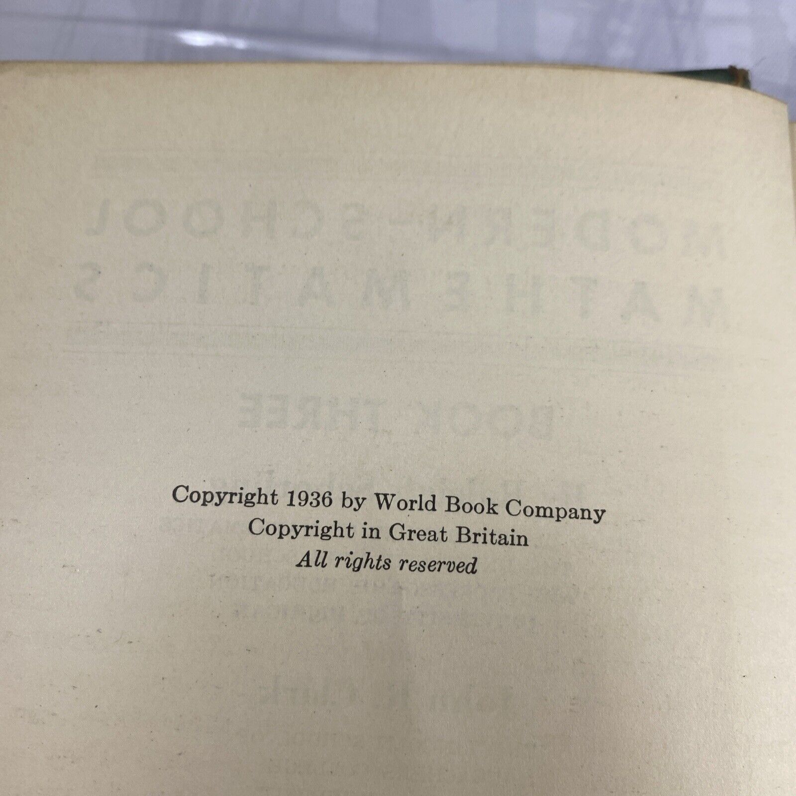 1938 Modern School Mathematics Three 1930s Vintage Rare Kansas School Textbook