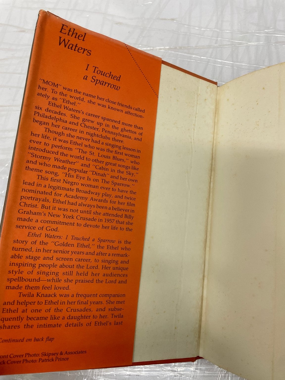 Ethel Waters I Touched a Sparrow Twila Knaack 1978 Illustrated Biography Memoir