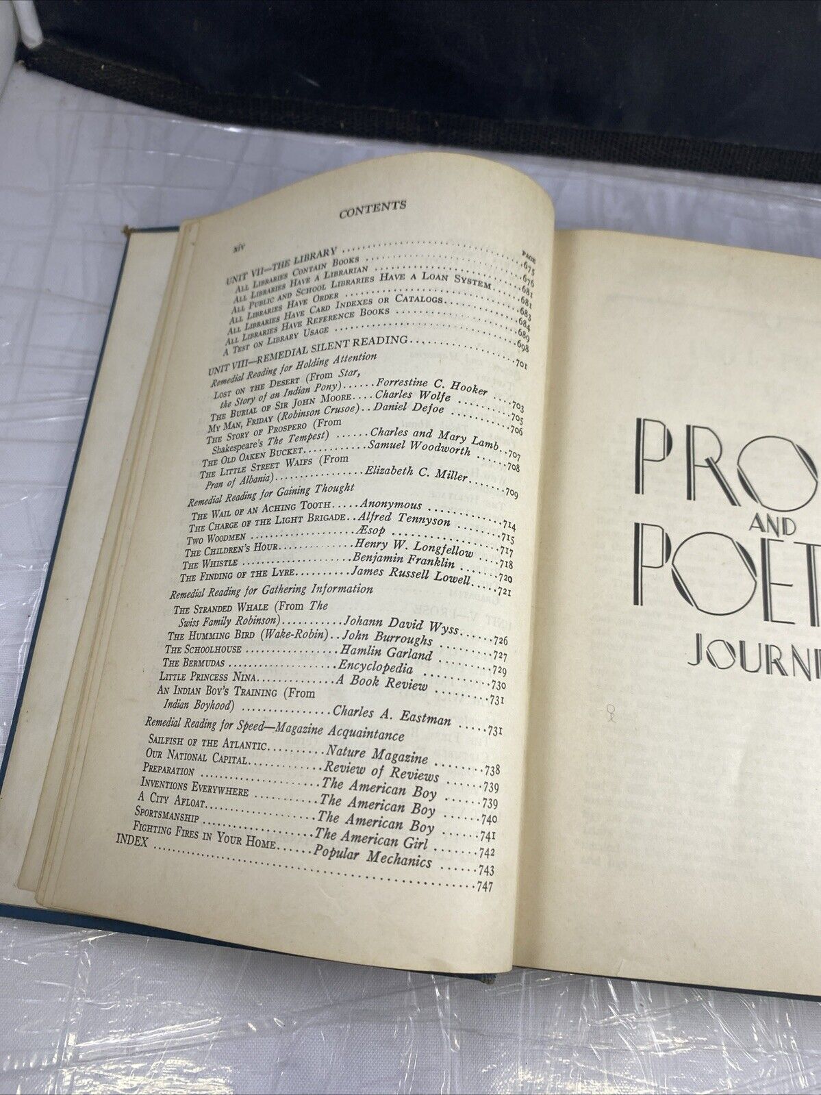 PROSE AND POETRY JOURNEYS Vintage Literature Poems Poets Old Blue Worn Book