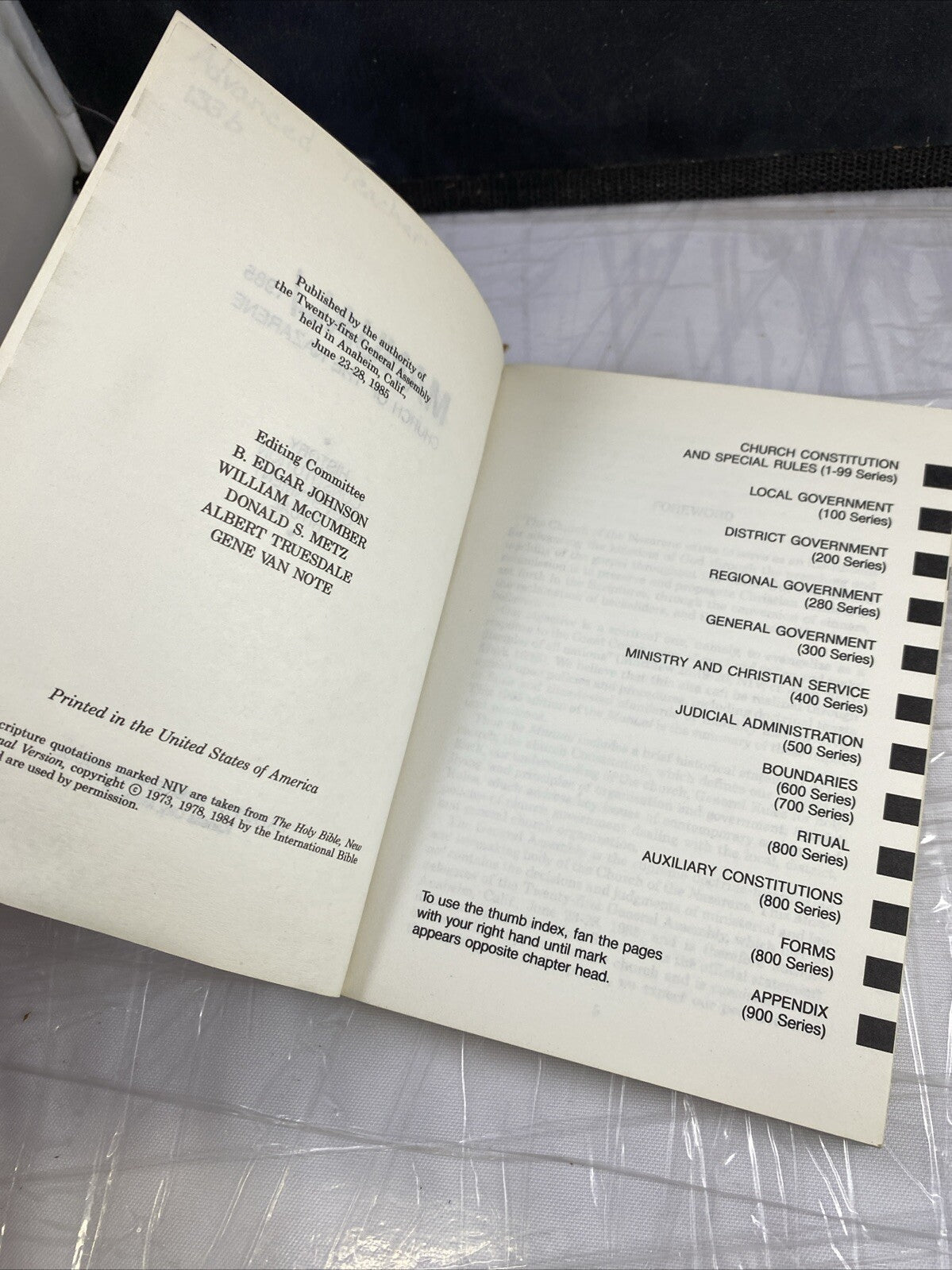 Church of the Nazarene Manual 1985 Vintage 80s Christian Ritual Book Kansas City