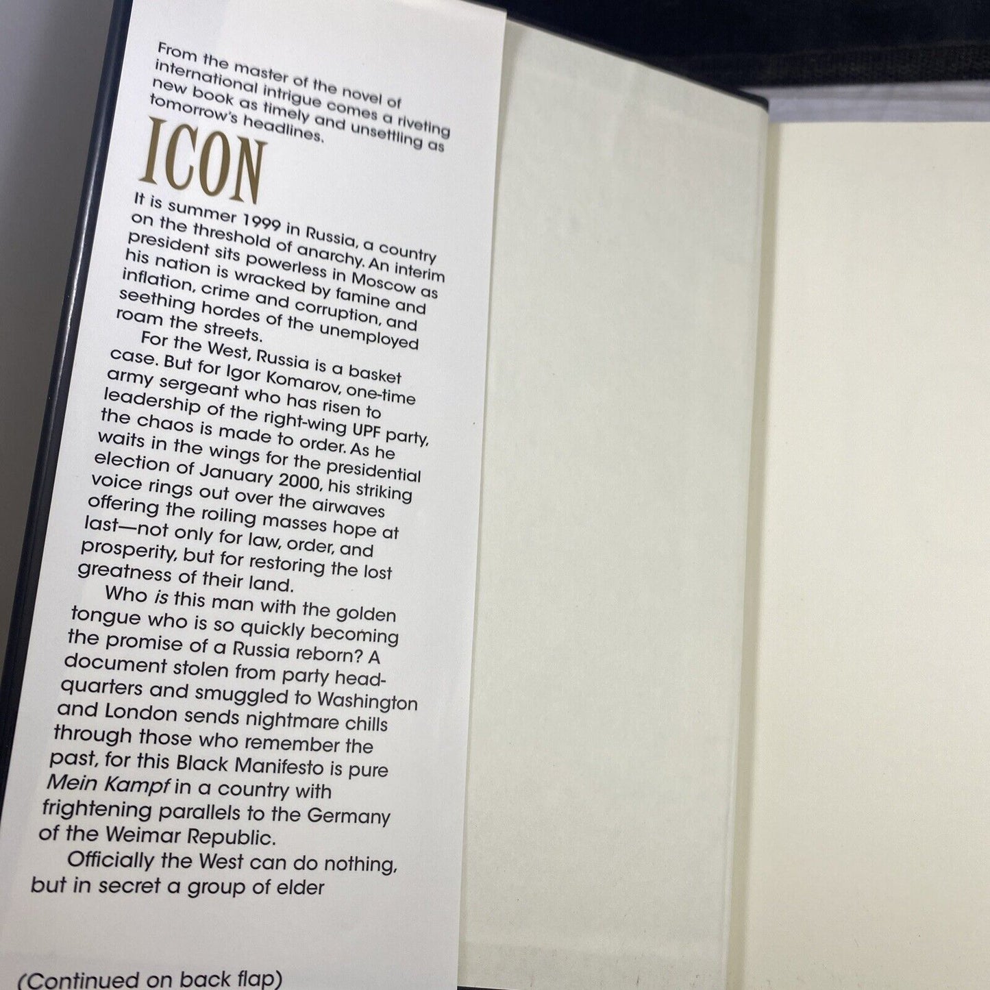 Icon by Frederick Forsyth (Hardcover) Very Good First Print, See Pictures