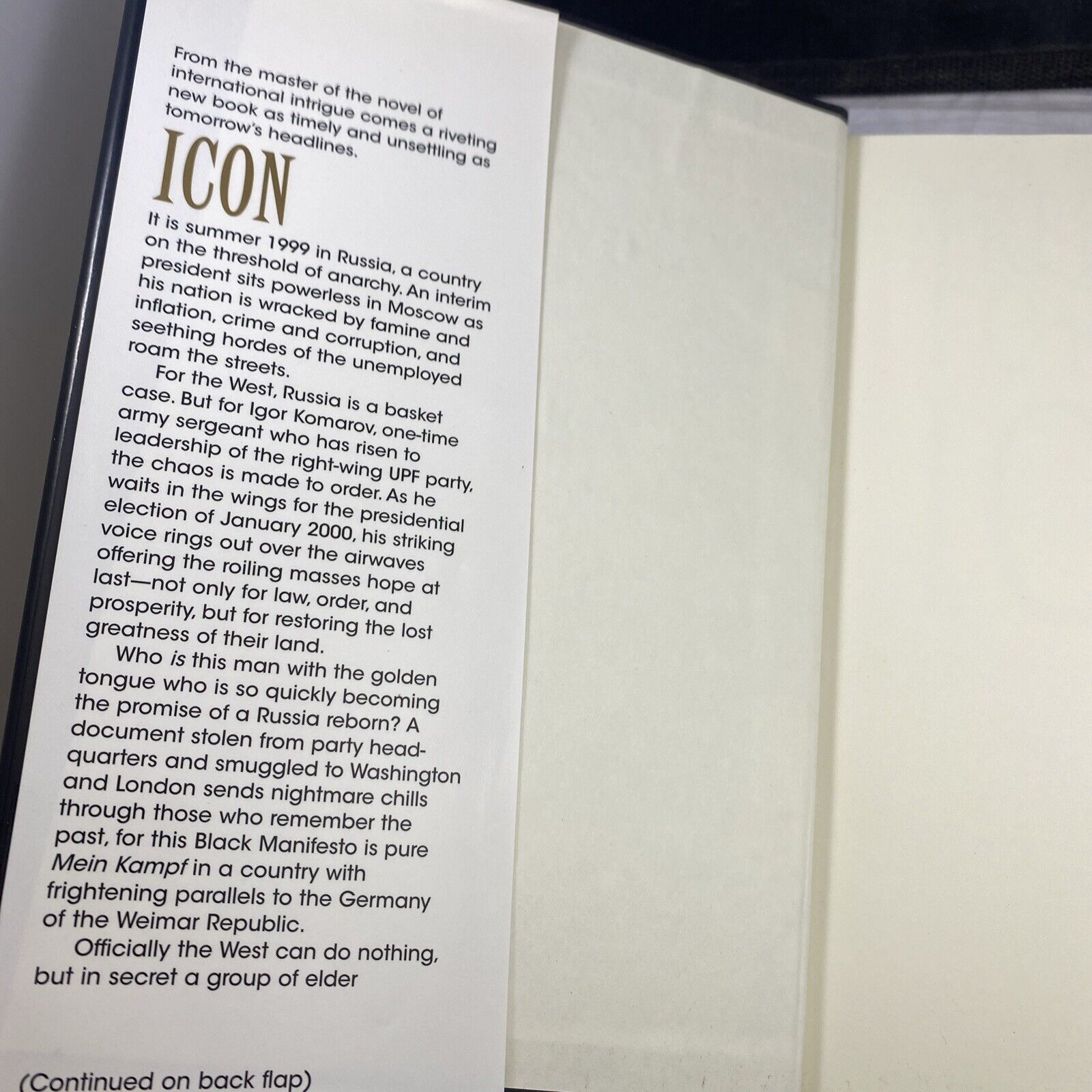 Icon by Frederick Forsyth (Hardcover) Very Good First Print, See Pictures