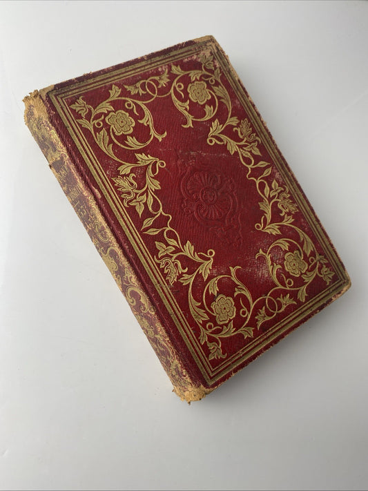 Antique Red Gilded Cover 1853 The Keepsake Of Friendship A Gift Book Hardcover