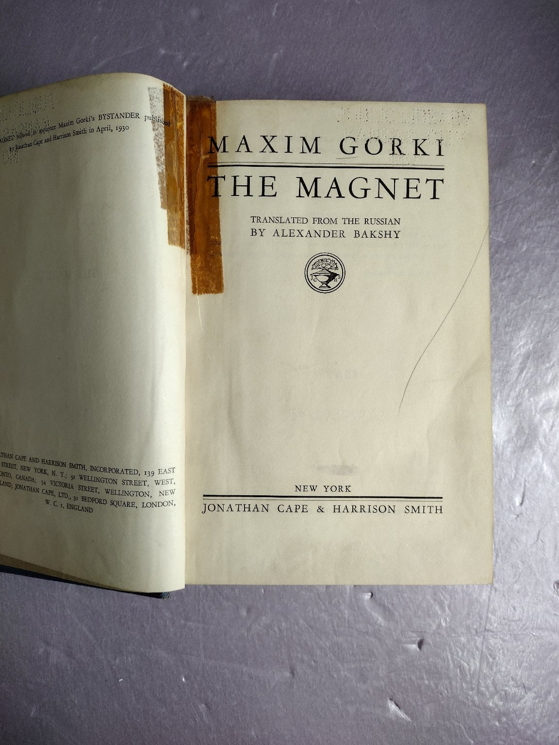 The Magnet Maxim Gorki 1930 First Edition Russian Literature Jonathan Cape