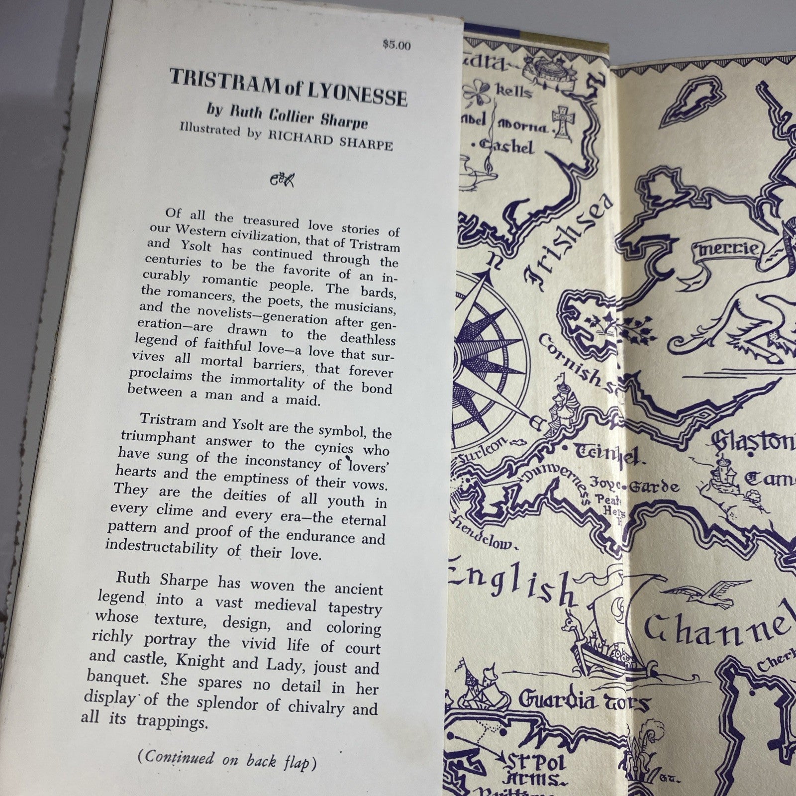 Rare Historical Fiction Tristram of Lyonesse Ruth Collier Sharpe, 1949 Hardcover
