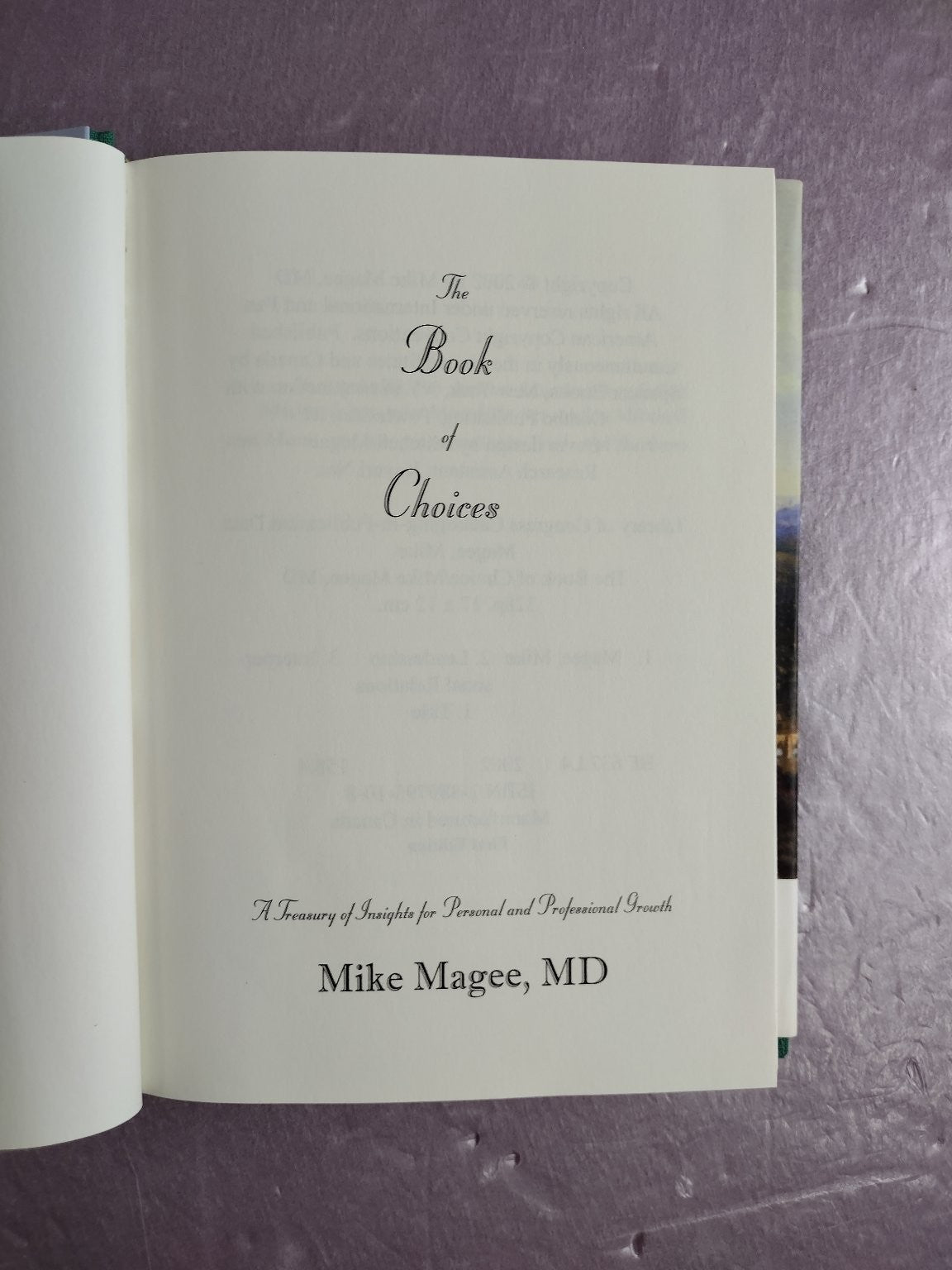 The Book of Choices Mike Magee MD Personal & Professional Growth Spencer Books