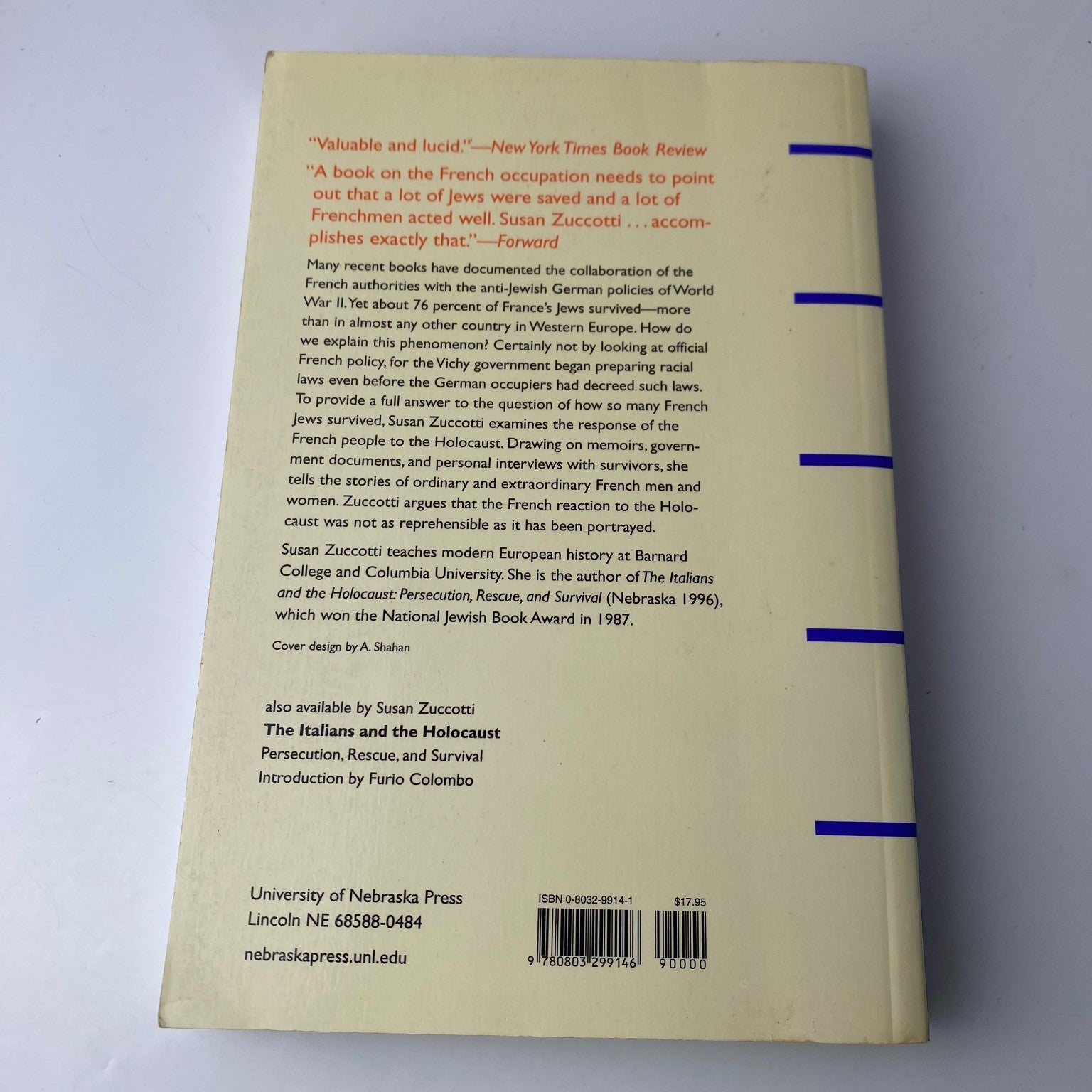 The Holocaust history The French and the Jews Susan Zuccotti 1999 Reprint