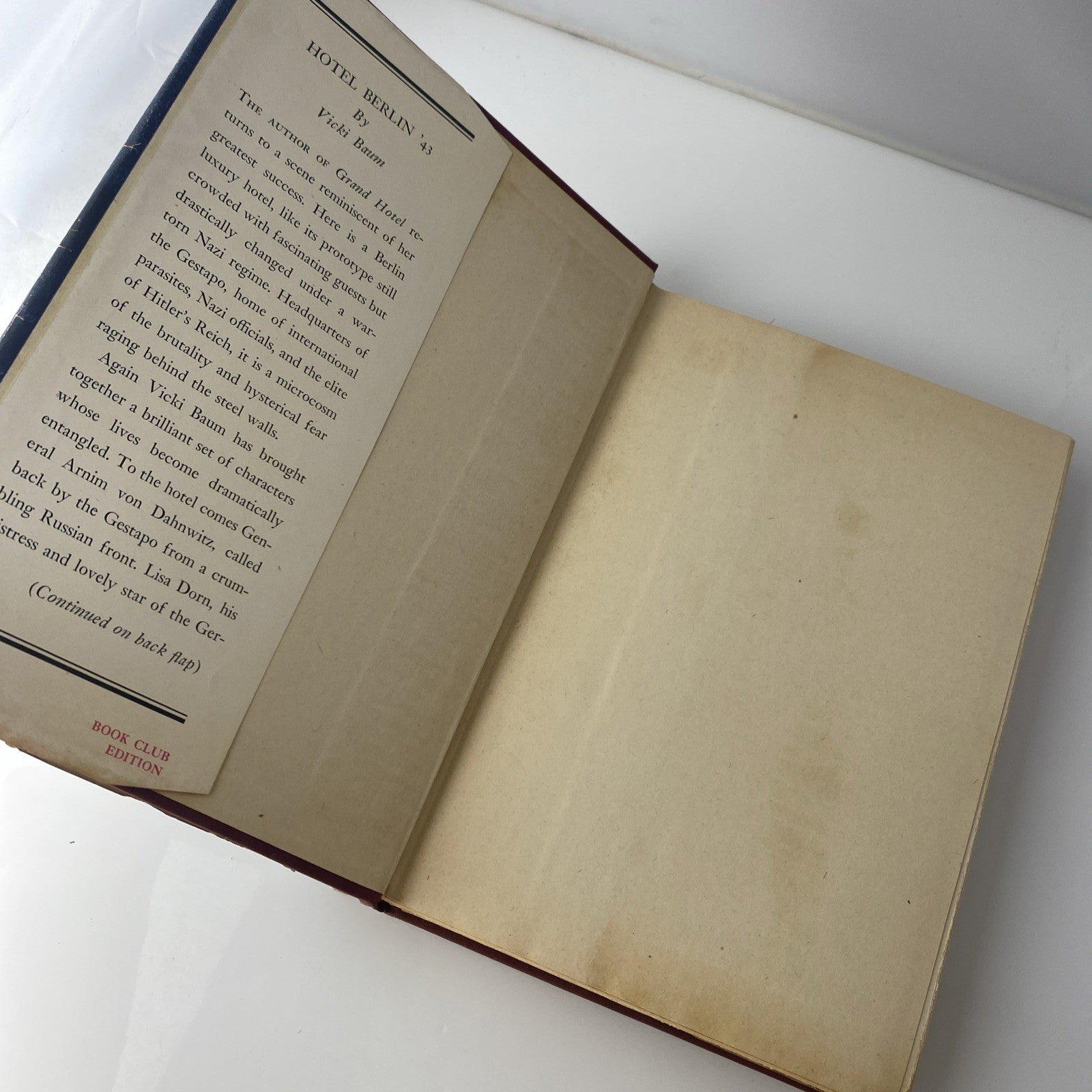 Hotel Berlin '43  (BCE) by Baum, Vicki Hardback Dust Jacket