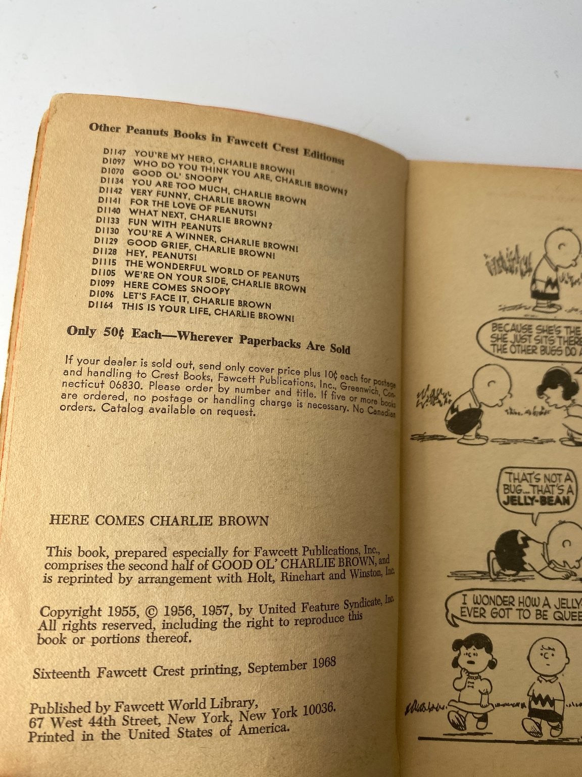 Here Comes Charlie Brown by Charles M. Schulz 1968 Illustrated Peanuts