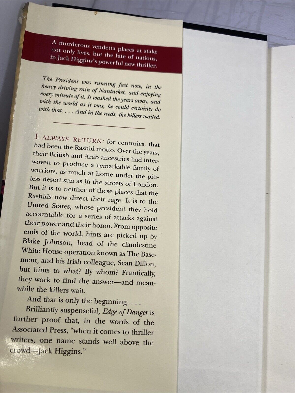 Edge of Danger - Hardcover By Higgins, Jack - GOOD Book Club Ed.