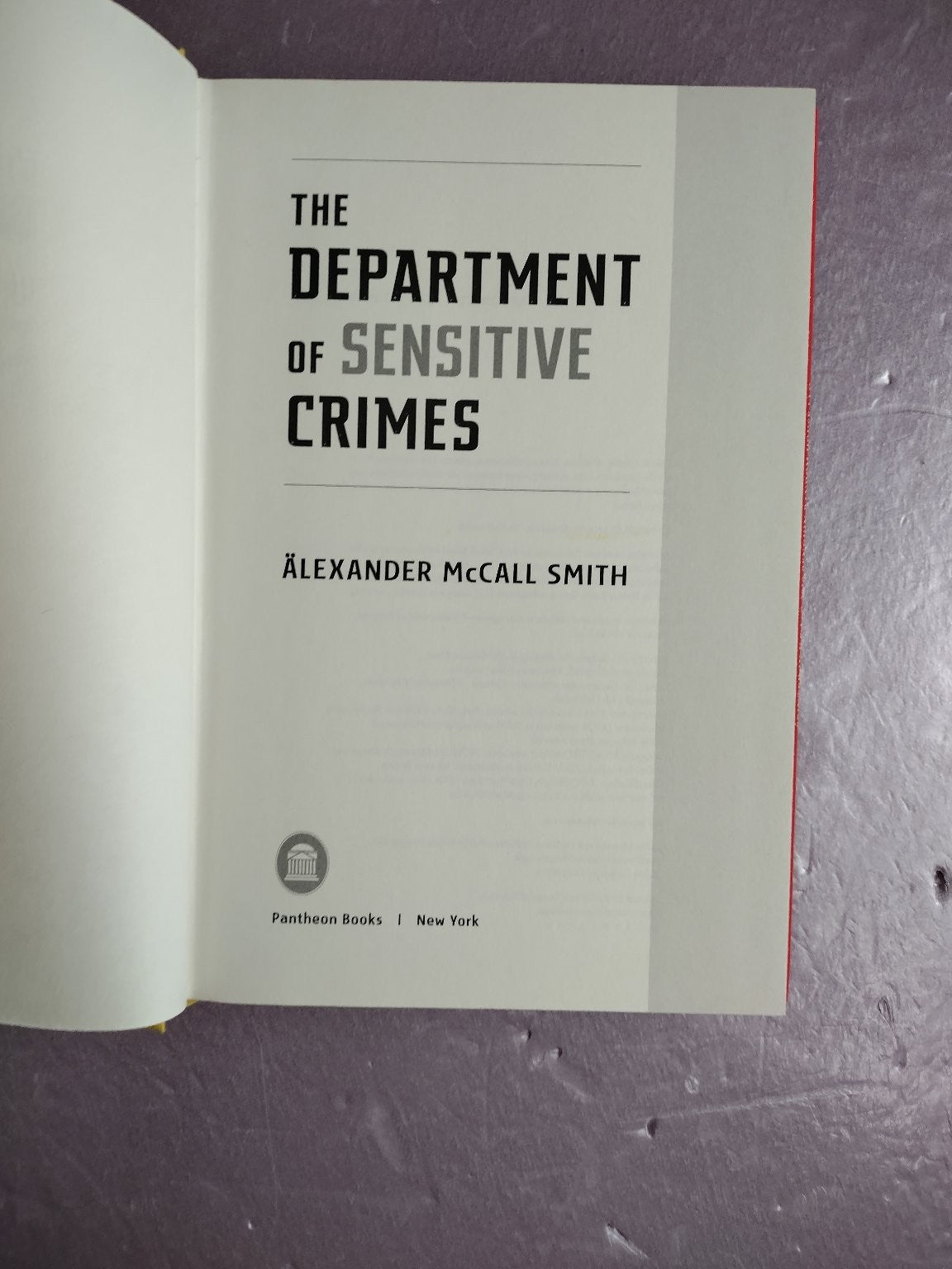 Department of Sensitive Crimes Alexander McCall Smith 2019 Detective Varg Novel