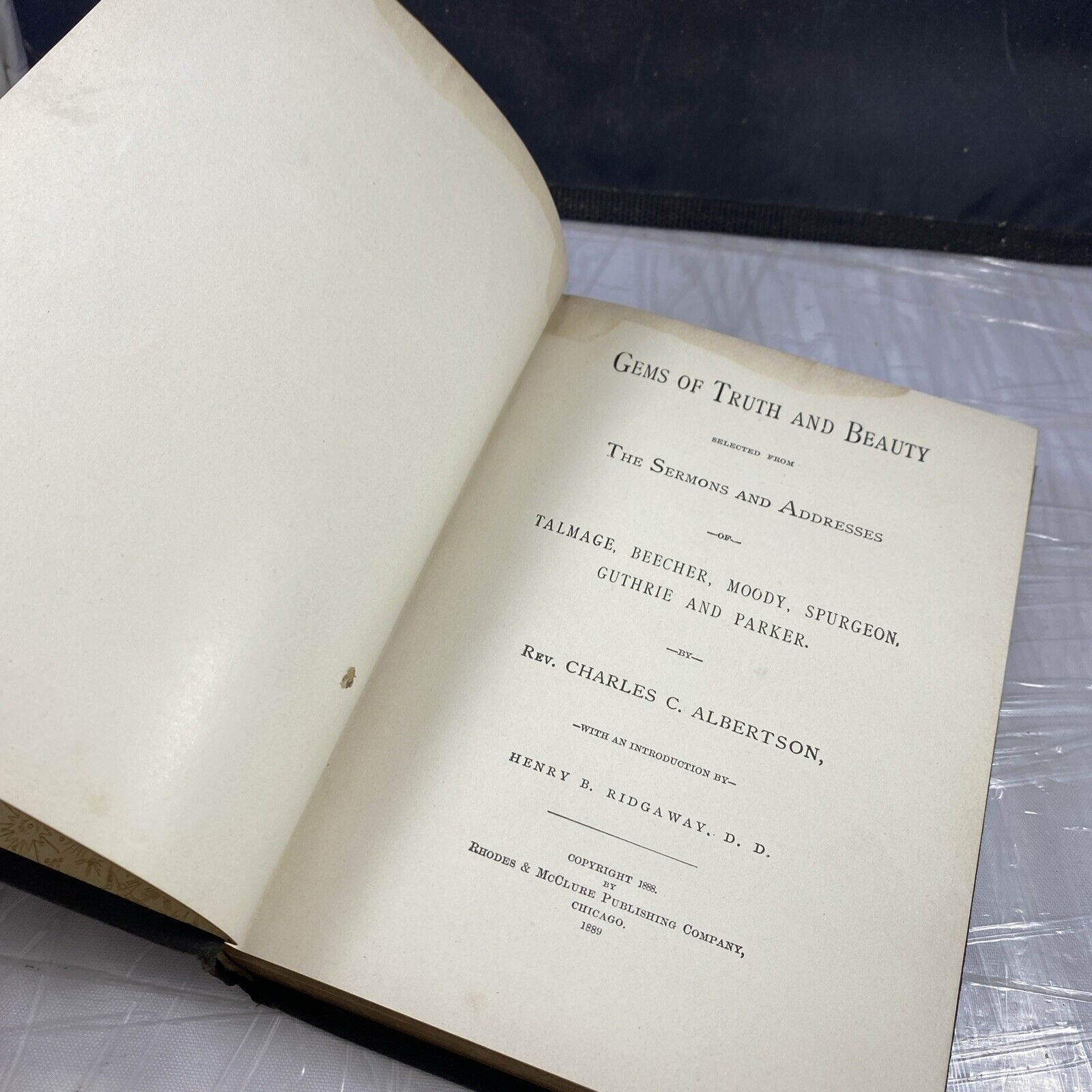 Antique, 1888 Gems of Truth and Beauty Charles Albertson 1800s Religious Sermon