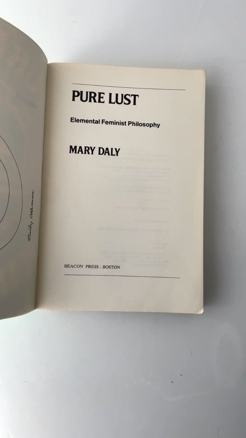 Pure Lust Mary Daly 1984 Elemental Feminist Philosophy Paperback
