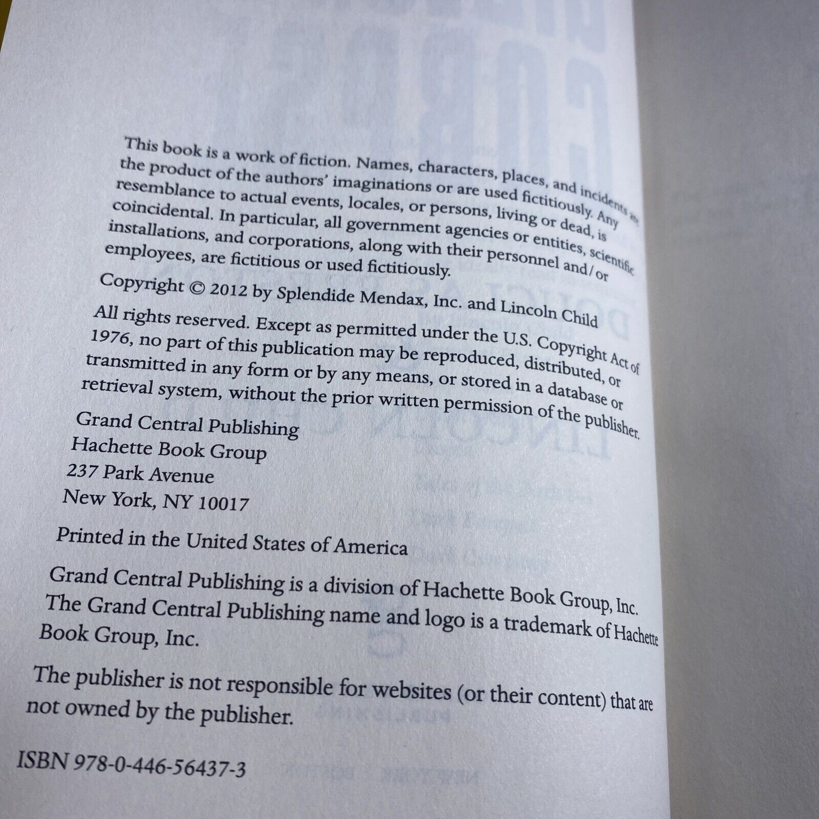 Gideon's Corpse, Child, Lincoln Book Club Edition Hardcover Mystery Novel