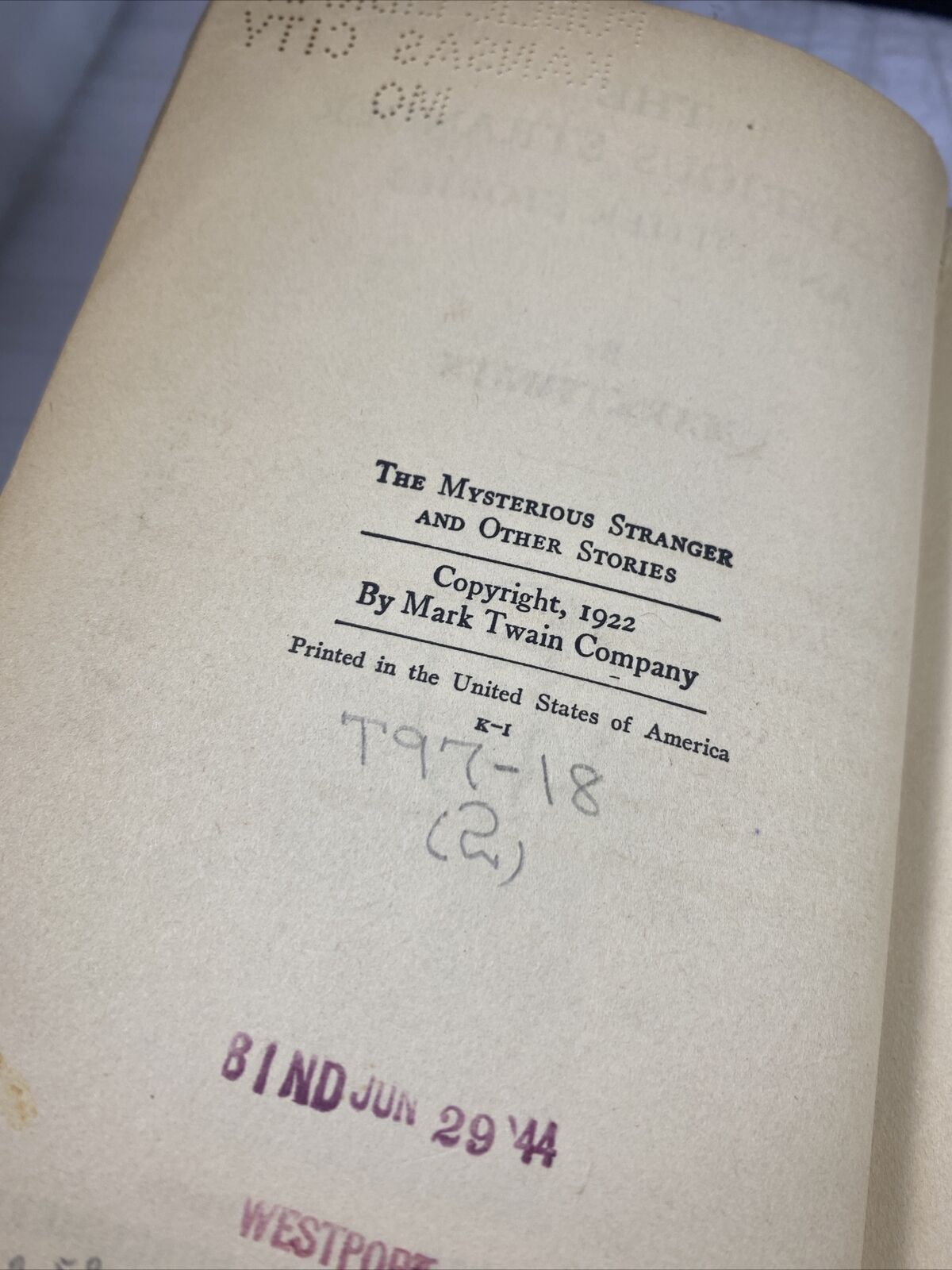 Antique The Mysterious Stranger Mark Twain Vol VIII 1922 Rare Unique Ex Library