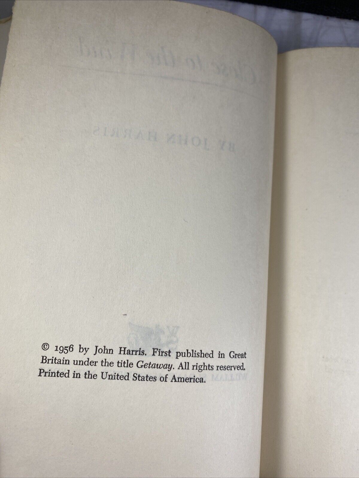 John Harris CLOSE TO THE WIND Adventure South Pacific Vintage 1950s Book Club Ed